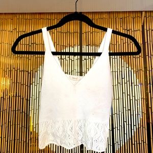 White crop top tank